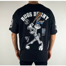 Amor Man Büyük Beden Özel Tasarım Bugs Bunny Baseboll Sırt Baskılı Serin Tutan Battal Erkek T-Shırt
