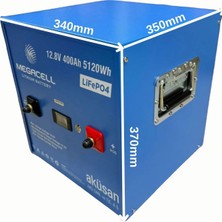 Megacell Megacell-Lifepo4 Metal Kasa Bluetooth 12,8V 400AH Lityum Demir Fosfat Akü