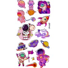 Limmy Sticker Kabartmalı Stiker Defter Planlayıcı Etiket LRH004 17 x 9 cm Space Astronot