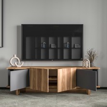 Alonex Home Diana 180 cm Tv Ünitesi , Ceviz- Antrasit Tv Ünitesi