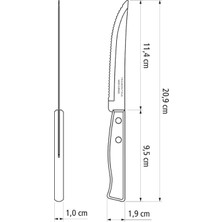 Tramontina Tradicional 22200/405 6 Adet Tırtıklı Et Steak Bıçağı 13CM