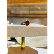 Luna Jewellery Lal Taşlı Gümüş Yüzük