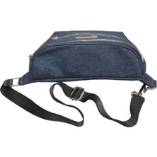 Mebes  Denim Kumaş Bel Çantası  Kadın Erkek kullanımına Uygun Lacivert Renk ÇntBelKtLcvrt003