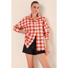 Bigdart 3900 Oversize Uzun Basic Gömlek - Taba