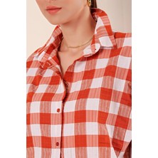 Bigdart 3900 Oversize Uzun Basic Gömlek - Taba