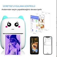 Qasul Taşınabilir Portatif Mini Cep Yazıcı Bluetooth Bağlantılı Telefon Bilgisayar ve Tablet Uyumlu