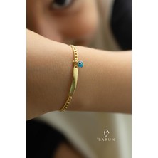 By Barun 925 Ayar Gümüş Göz Nazar Bebek Kız Çocuk Erkek Çocuk Künye Bileklik