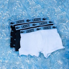 Lacoste Erkek Baskılı 3'lü Renkli Boxer 5H9972 Shq