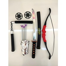 Ninja Samuray Savaşçı Kılıç ve Yay Seti - Katana Mınçıka Shuriken Yay Set - Oyuncak Ninja Savaş Kılıç ve Yay Set