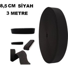 Lastik Siyah 8,5cm geniş bel 3mt  Şort, Paça,kol Ve Don Lastiği 1 Paket 3 Mt