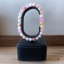 Mga Doğaltaş Açık Pembe Ceyt Taşı Bileklik Doğal Taşlar Unisex Doğal Taş Bileklik Sertifikalı Ürünler