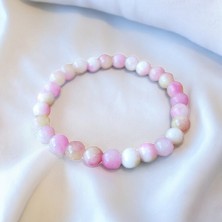 Mga Doğaltaş Açık Pembe Ceyt Taşı Bileklik Doğal Taşlar Unisex Doğal Taş Bileklik Sertifikalı Ürünler