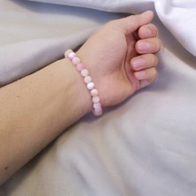 Mga Doğaltaş Açık Pembe Ceyt Taşı Bileklik Doğal Taşlar Unisex Doğal Taş Bileklik Sertifikalı Ürünler