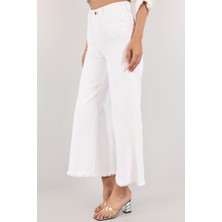 ProWest We Are Enough Jeans Beyaz Palazzo Kot Pantolon