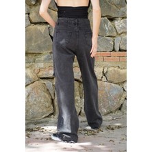 Butik Yüksek Bel Lazerli Jean