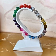 Mga Doğaltaş Akik Taşı Bileklik  7 Farklı Renk Bileklik Doğal Taş Orijinal Gerçek Hakiki Doğal Taş Bileklik Sertifikalı Bileklik