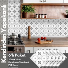 Technosmart 6ADET 20CM×20CM Kendinden Yapışkanlı Duvar Kaplama Mutfak Banyo Pvc Sticker Dekorasyon