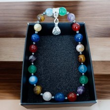 Mga Doğaltaş 7 Çakra Bileklik Kaplan Gözü Taşı, Ametist, Aventurin Lapis, Sitrit, Mavi Akik, Akik Doğal Taş