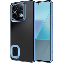 Case World Caseworld Xiaomi Poco M6 Pro 4g Kapak Yanları Renkli Lens Korumalı Logo Gösteren Şeffaf Luxury Silikon Kılıf - Mavi