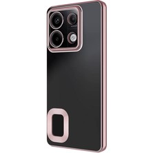 Case World Caseworld Xiaomi NOTE13 Pro 4g Kapak Yanları Renkli Lens Korumalı Logo Gösteren Şeffaf Luxury Silikon Kılıf - Rose Gold