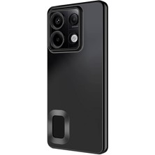 Caseworld Xiaomi NOTE13 Pro 4g Kapak Yanları Renkli Lens Korumalı Logo Gösteren Şeffaf Luxury Silikon Kılıf - Siyah