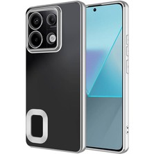 Case World Caseworld Xiaomi Poco M6 Pro 4g Kapak Yanları Renkli Lens Korumalı Logo Gösteren Şeffaf Luxury Silikon Kılıf - Gümüş