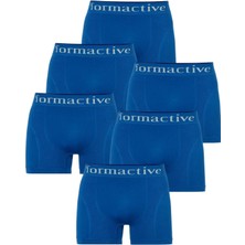Dikişsiz Microfiber Likralı Erkek Iç Çamaşırı Boxer Mavi 2 Adet