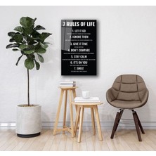 Mcem Store 7 Rules Of Life Hayatın 7 Kuralı Ev ve Ofis Duvar Dekoru Hediyelik Büyük Tablo Dayanıklı Cam