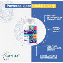 Corllia Liposomal Nad+ 500MG With Tmg 250MG Softgels  Actual Nad+ Supplement 60 Softgels
