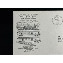 Ephemera Usa 1959 Fox Valley Stamp And Coin Club Fdc Amerika Tren Temalı Ilk Gün Zarfı