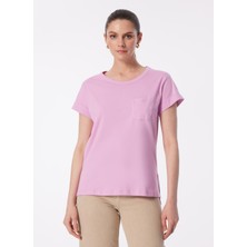 Sisley Bisiklet Yaka Lila Kadın T-Shirt 3I1Xl1058