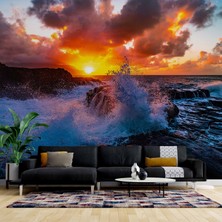 Duvar Kağıdı Baskı Gündoğumu Deniz Manzaralı Duvar Kağıdı Baskı