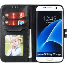 Samsung Galaxy S7 Kart Tutucu Kabartmalı Kickstand Kapatma Için Cüzdan Kılıf (Yurt Dışından)