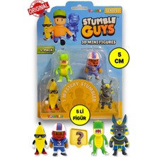 Toyfest Stumble Guys Seri 1 - 3D Mini 1 I Sürpriz Olan 5 Li Figür Seti - T-Rex Quarterback Banana Guy Anubis