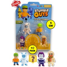 Toyfest Stumble Guys Seri 1 - 3D Mini 1 I Sürpriz Olan 5 Li Figür Seti - Lilith Yeti Gingerbread Mr Stumble