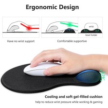 Mayvoo Mouse Pad, Rahat Jel Bilek Desteği ve Likralı Kumaş ile Ergonomik Mouse Pad, Kolay Yazma Ağrı Giderme Için Kaymaz Pu Taban, Siyah (Yurt Dışından)