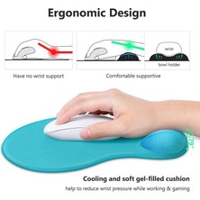 Mayvoo Mouse Pad, Rahat Jel Bilek Desteği ve Likralı Kumaş ile Ergonomik Mouse Pad, Kolay Yazma Ağrı Giderme Için Kaymaz Pu Taban, Mavi (Yurt Dışından)