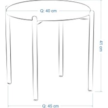 Vilinze Nil Siyah Metal Ayak Deri Istiflenebilir Mutfak-Balkon Taburesi (2 Adet)