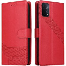 BDT Market Oppo A93 5g Premium Deri Üç Kart Yuvaları Kickstand 4 Için Flip Case (Yurt Dışından)