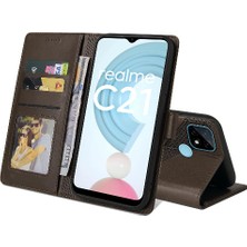 BDT Market Realme C21 4 Köşe Koruma Kickstand Darbeye Üç Için Flip Case (Yurt Dışından)