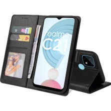 BDT Market Realme C21 4 Köşe Koruma Kickstand Darbeye Üç Için Flip Case (Yurt Dışından)