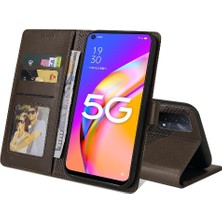 BDT Market Oppo A93 5g Premium Deri Üç Kart Yuvaları Kickstand 4 Için Flip Case (Yurt Dışından)