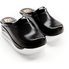 Drmoon Düz Renkli Ortopedik Taban Hakiki Deri Sabo Terlik