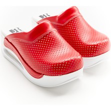 Drmoon Düz Renkli Ortopedik Taban Hakiki Deri Sabo Terlik