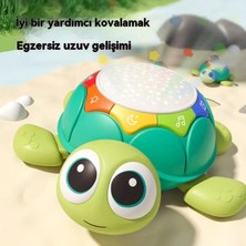 Janjonstar Elephant Electric Crawling Toy Baby Multi Functional Early Education Puzzle Toy Starry Sky Projection Toy 6-12 Months (Yurt Dışından)