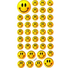 Limmy Sticker Kabartmalı Stiker Defter Planlayıcı Etiket (HQ003)-18X10 Cm- Sarı Emoji