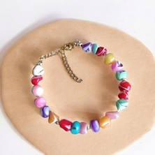 Mga Doğaltaş Renkli Sedef Bileklik Dorika Bileklik Komple Çelik Malzeme Kararmaz Renk Atmaz Solmaz Doğal Taş Bileklik