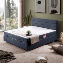 Setay Sofia Çift Kişilik Baza Başlık Letto Yatak Seti - Lacivert