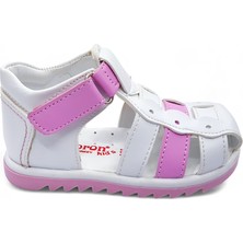 Beebron Ortopedik İlk Adım Kız Bebek Sandaleti KİAGCM2406 Beyaz Pembe 21