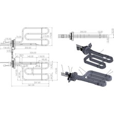 Crystal Makarna Haşlama Isıtıcı Rezistans 3x2000W Trifaze İncolay800 R4027-1P